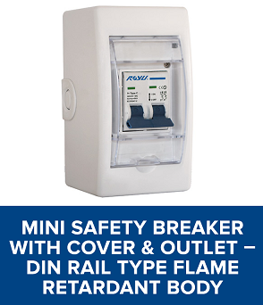 Mini Safety Breaker with Cover Outlet DIN Rail Type Flame Retardant Body